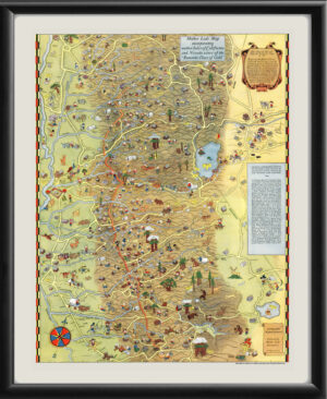Mother Lode Map of California and Nevada 1931 Bird's Eye View Map