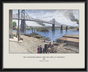 Cincinnati OH 1891 The new cantilever bridge