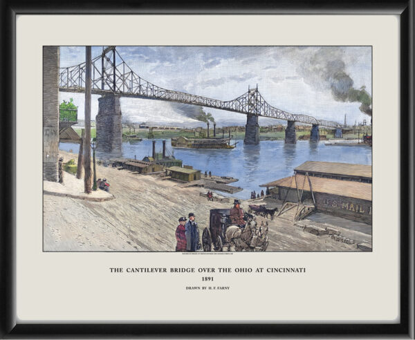 Cincinnati OH 1891 The new cantilever bridge