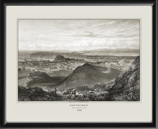 Edinburgh from Arthur's Seat, engraving by William Miller 1826