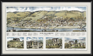 New Richmond OH 1876 Eli Hayes and Albert Ruger Color TM Map