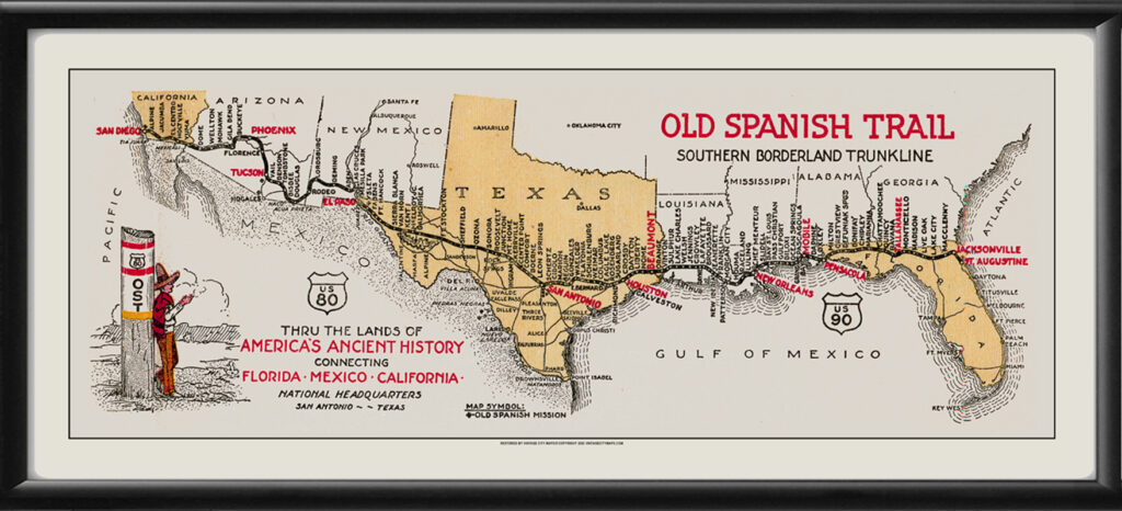 Old Spanish Trail Map 1931 Restored - Old Spanish Trail 1931 TM 1024x466