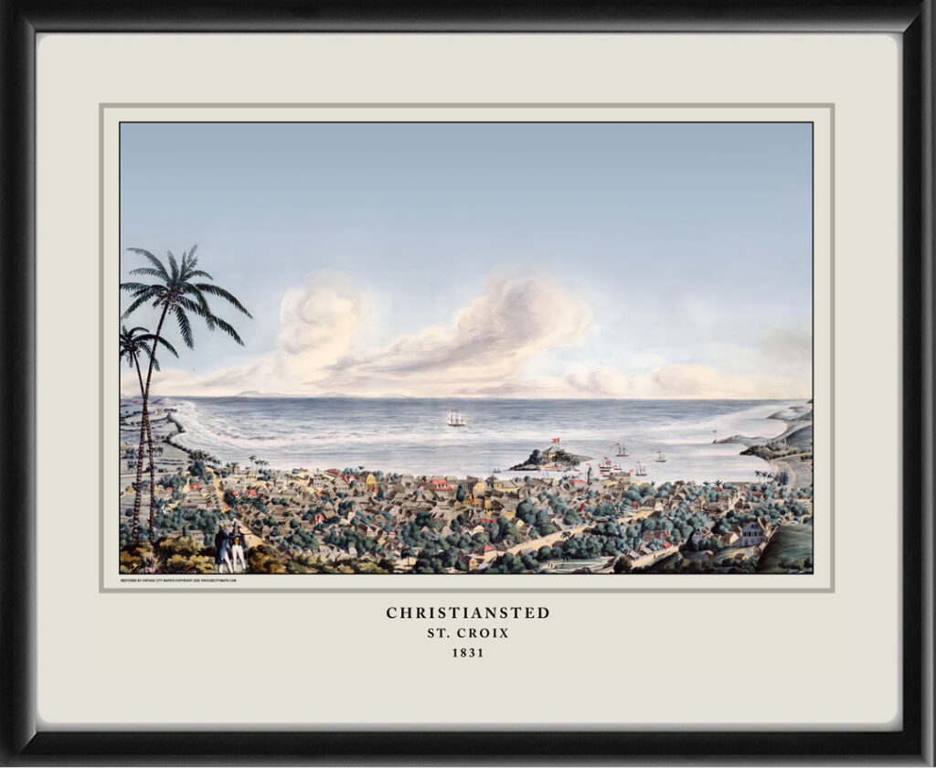 Christiansted, St. Croix, U.S. Virgin Islands 1831 - Vintage City Maps