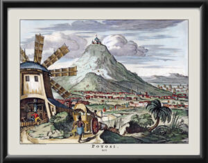 City of Potosi Bolivia 1671. Arnoldus Montanus