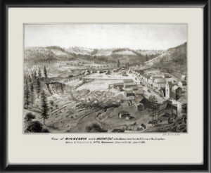 View of Minnesota with Orleans Flat in the distance, taken from the hill in rear of the Spring house. by Wm. B. Monmonier 1856