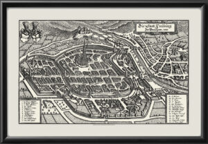 Freiburg Germany 1665 Matthaus Merian & Martin Zeiller