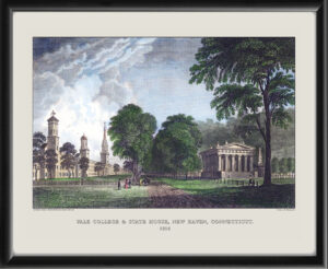 Yale College and State House, New Haven CT 1836