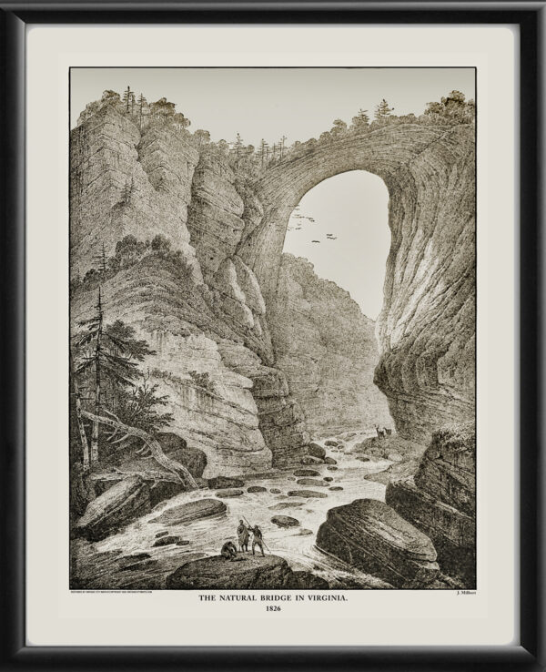 Natural Bridge Virginia 1826 Jacques Milbert