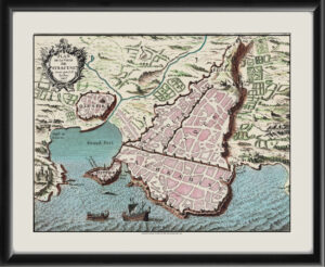 Plan de la ville de Syracuse Sicily 1807 Jacques-Philippe Le Bas