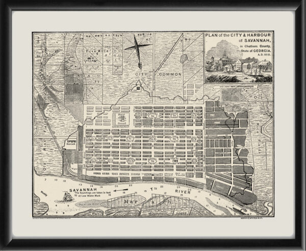 plan of the City and Harbour of Savannah, Georgia 1818