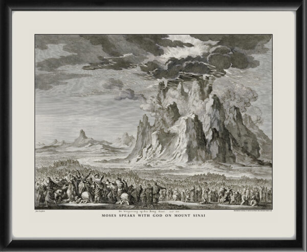 Mount Sinai Egypt Moses speaks with God on Mount Sinai. Jan Luyken 1708