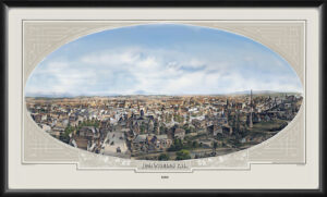 Restored panoramic view of Los Angeles, California, 1888 by S. F. Cook