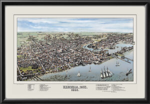 Kenosha Bird's-Eye View 1882 Color