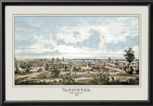 Restored bird's eye view of Vancouver, Washington Territory, 1858 by Kuchel & Dresel