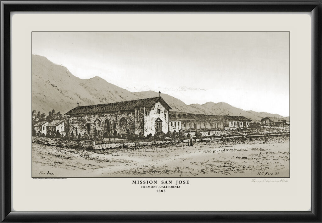 Mission San Jose, Fremont, CA 1883 - Vintage City Maps