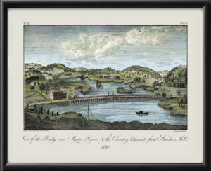 Boston MA 1790 - View of Mystic River (Color)