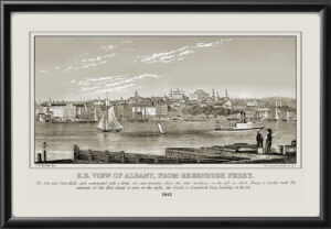 Albany NY 1845 SE View from Greenbush Ferry John Warner Barber