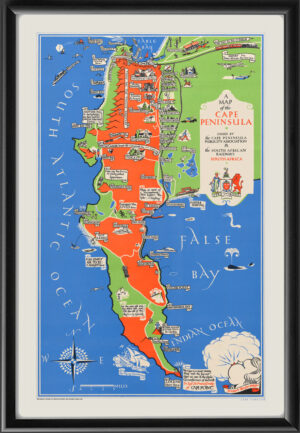 Pictorial map of the Cape Peninsula, South Africa 1931