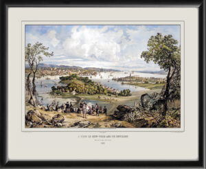 Restored bird's eye view of New York City and its environs, taken from the heights of West Hoboken, 1831