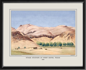 Stage Station at Fort Davis, Texas in 1880 by Joseph Basil Girard, painted 1908