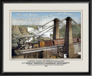 Niagara Falls & suspension bridge 1876