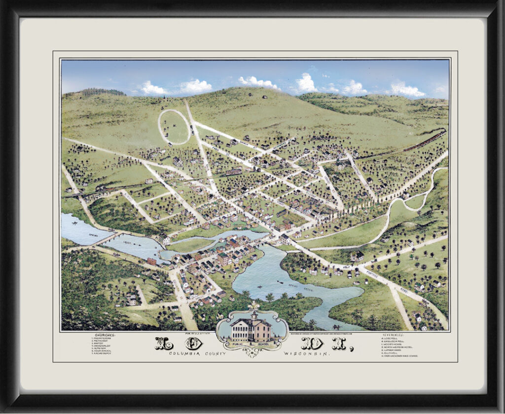 Lodi WI 1874 (Color) Restored Map | Vintage City Maps