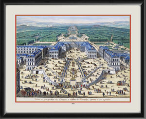 Versailles France 1683 view on the castle and the gardens of Versailles