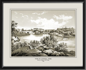 New York City NY 1861 - Central Park with Balcony Bridge and Oak Bridge George Hayward
