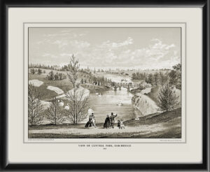 New York City NY 1861 - Central Park and Oak Bridge George Hayward