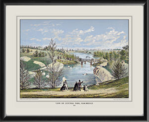 New York City NY 1861 - Central Park and Oak Bridge George Hayward