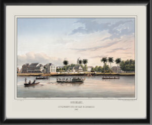 Paramaribo Surinam 1862 Government House and Square Gerard Werner Voorduin tm