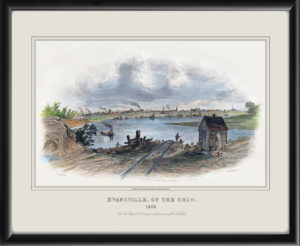 Evansville IN 1856 on the Ohio
