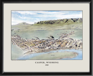 Restored bird's eye view map of Casper, Wyoming, 1905