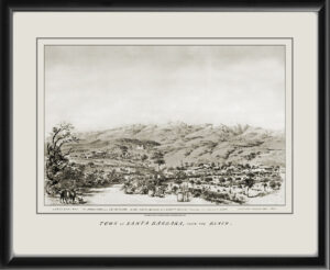 Santa Barbara CA 1865 from the beach Edward Vischer 1865 The Presidio and Ex - Mission