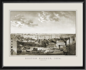 Boston Harbor 1854 as seen from Fort Hill by John White Allen Scott