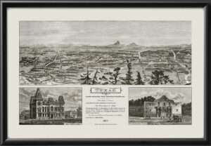 Texas 1877 view of the Central Route of the Houston & Texas Central Railway through Texas