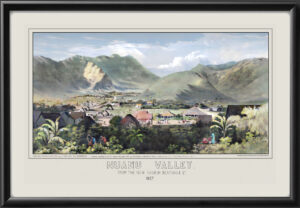 Nuuanu Valley from New Church by George Henry Burgess 1857