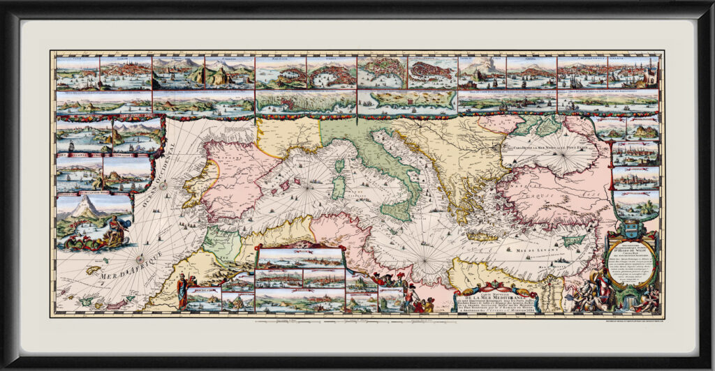 Mediterranean Sea 1694 - Restored Map | Vintage City Maps