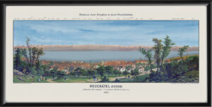 Neuchâtel Switzerland 1890 the lake, and the panorama of the Alps