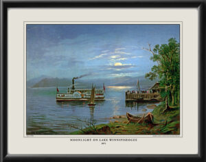 Moonlight on Lake Winnipiseogee- Lake Winnipesaukee - NH 1870