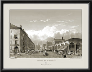 Fulton Street and Market, New York 1834 William James Bennett