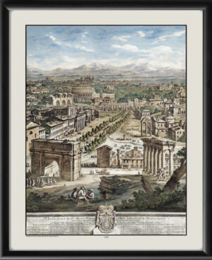 Rome Italy 1765 Campo Vaccino Giuseppe Vasi - Grand View of Campo Vaccino depicting the Roman Forum