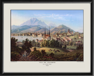 Lucerne Switzerland 1840 towards Mount Pilatus