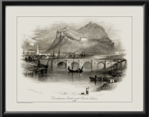 Dumbarton Castle Scotland 1836 by JMW Turner and engraved by William Miller
