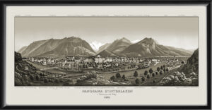 Panorama d’Interlaken Switzerland 1850 published by R. Dikenmann