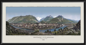 Panorama d’Interlaken Switzerland 1850 published by R. Dikenmann