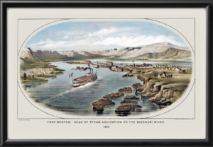 Fort Benton MT 1863 Head of Steam Navigation on the Missouri River. Gustavus Sohon