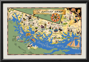 Chesapeake Bay MD 1852 A Map of the Eastern Shore by Richard Q. Yardley in 1952