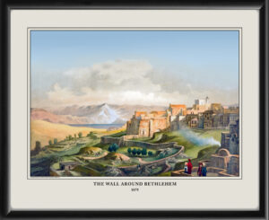Restored bird's eye view of the Wall Around Bethlehem, Israel