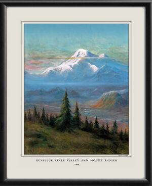 Puyallup River Valley and Mount Rainier by Albert Bierstadt 1869